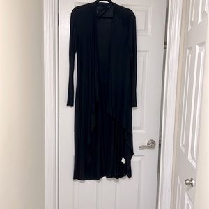 Fashion nova, long black cardigan, size XS